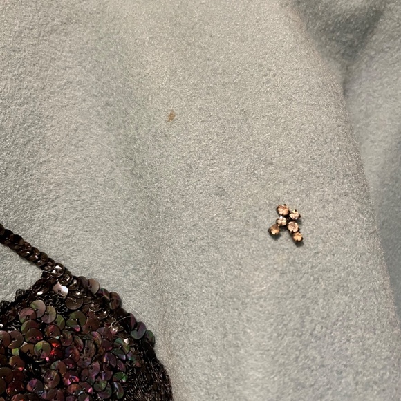 Casino night CIRCLE SKIRT from the 50's, wool felt, blue. Size XS. Rockabilly - Picture 15 of 16